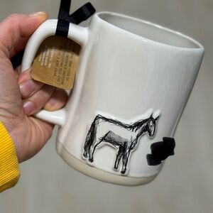 Rae Dunn White Double-sided Mug NOT MY FIRST RODEO with Horse Design NWT